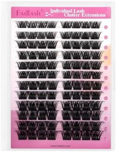 Cluster Lashes 96 Pcs Individual Lashes Mixed Length Lash Clusters D Curl DIY Eyelash Extensions at Home Lash Extension Clusters Wispy Eyelash Clusters Large Tray (F2-0.07D,12-18mm)