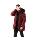 WEEN CHARM Men's Warm Parka Ski Jacket Water Resistant Puffer Jacket Long Winter Coat with Removable Faux Fur Hood