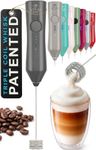 Zulay Kitchen Rechargeable Milk Frother Handheld - Frother Wand, Drink Mixer, Electric Whisk Frother, for Cappuccinos, Matcha & Protein Powder - Dynamic Triple Whisk, 3 Speed 500mAh Charcoal Gray