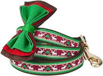 Blueberry Pet Christmas Santa Claus's Reindeer Dog Leash with Bowtie, 5' * 3/4", Medium, Leashes for Dogs