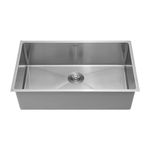 Hindware Kitchen Sink 30"x18"x9"| 304 Grade Stainless Steel | Handmade Single Bowl Sink with Waste Coupling | 25 Yrs Warranty on Product by Brand (Domingo Neo)