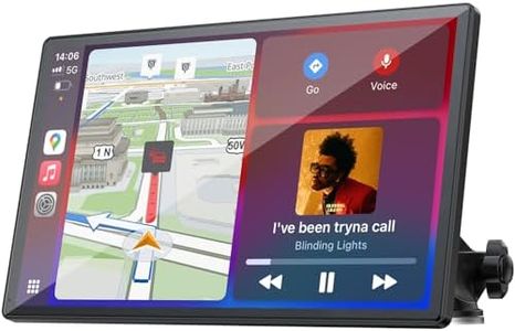 Topexplore Carplay Screen for Car, 9'' Wireless CarPlay & Android Auto- Upgrade Portable Touchscreen with Bluetooth, Mirror Link, Voice Control, Hands-Free Calling,Plug & Play Car Play Screen
