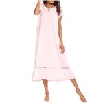 Today Show Deals of The Day Deal Women Ruffle Nightgown Solid Loose Comfort Lounge Sleepwear Short Sleeve Pajamas Dress Sexy Night Gown Pjs Black of Friday Early Deals