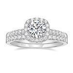 EAMTI 1.25CT 925 Sterling Silver Bridal Rings Sets Cubic Zirconia Halo CZ Engagements Rings Wedding Bands for Women Promise Rings for her Size 6