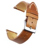 BINLUN Quick Release Leather Watch Bands Replacement Genuine Leather Watch Strap 12mm 14mm 16mm 18mm 20mm 22mm or 24mm for Men and Women Black/Brown/Light Brown/Orange