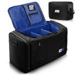 KXKS. (Kicks Kase) Premium Sneaker Bag & Travel Duffel Bag - 3 adjustable compartment dividers - For shoes, clothing and gym (Black/Blue)