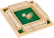 SHINETOY Shut The Box Shut The Box Game, Wooden Board Game with 2 Dice Classic Game, Folding Board Dice Maths Games for Children and Adults, 4 Players