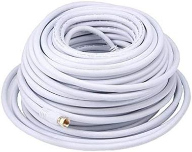 Monoprice 100ft RG6 (18AWG) 75Ohm, Quad Shield, CL2 Coaxial Cable with F Type Connector - White