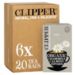 Clipper Organic Chamomile Tea Bags | 120 Infusion Teabag Sachets (6 x Boxes of 20) | Bulk Buy for Home & Catering | Caffeine-Free Herbal Tea Bags | Eco-Conscious, Natural, Unbleached & Biodegradable