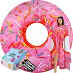 Zulay Giant Double Sided Glazed Donut with Donut Box Gift Packaging - Novelty Blanket for Adults & Kids - Soft Flannel Round Glazed Donut Blanket for Indoors, Outdoors, Travel, Home - 60 Inches