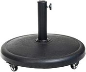 C-Hopetree 44 lb Heavy Duty Round Base Stand with Rolling Wheels for Outdoor Patio Market Table Umbrella, Black