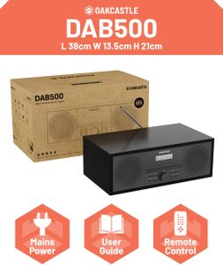 Oakcastle DAB500 Bluetooth DAB+ Stereo Radio – Portable Speaker
