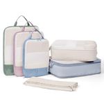 Narwey Packing Cubes for Suitcases, 6 Set Compression Packing Cubes for Backpack, Hospital Bag Organiser Pouches, Travel Compression Cubes for Holiday Travel Camping Home Storage Essentials (Combined)