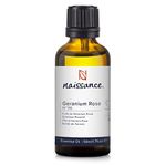 Naissance Geranium Rose Essential Oil (No. 116) - 50ml - Pure, Natural, Steam Distilled, Cruelty Free, Vegan and Undiluted - Use in Aromatherapy & Diffusers