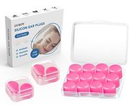 Silicone Ear Plugs for Sleeping Re-Usable Waterproof, SNR = 27dB Noise Cancelling Premium Moldable Ear Plugs for Sleeping, Travelling, Studying Noise Reduction (Pink)