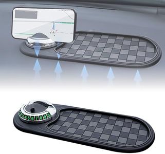 Poouty Car Anti Slip Mat 2025 New Multifunction Universal Cars Dash Mat Dashboard Cover, Rotatable Auto Mobile Phone Holder Accessories with Temporary Parking Numbe for Car Dashboard (B)