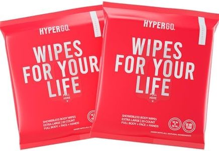 HyperGo Full Body Wipes - Grapefruit Bathing Wipes for Adults 12"x12" X-Large Body Wipes for Adults Bathing No Rinse Travel Wipes, Wipes for Camping, Post Workout Adult Wipes, 40 Count