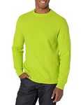 Amazon Essentials Men's Oversized-Fit Textured Cotton Crewneck Sweater, Lime Green, L