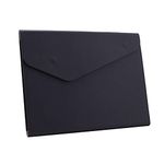 Enyuwlcm PU Leather A4 File Folder Document Holder Waterproof Portfolio Envelope Folder Case with Invisible Magnetic Closure (Black)