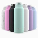 Ello Cooper 32oz Stainless Steel Thermal Water Bottle with Straw and Carry Handle, Double Walled and Vacuum Insulated Metal, Leak Proof Locking Lid with Soft Silicone Spout, Reusable, BPA Free, Yucca