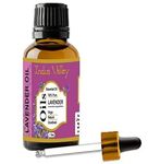 Indus Valley 100% Pure Natural & Organic, Undiluted Lavender Essential Oil with Dropper for Skin, Hair Care -15ml