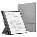 MoKo Stand Case for Kindle Scribe (2024/2022 Released) - Premium Leather Trifold Stand Cover with Pen Holder, Auto Sleep/Wake for 10.2" Amazon Kindle Scribe 2024/2022, Denim Gray