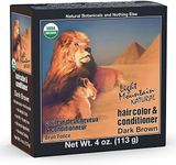 Light Mountain Henna Hair Color & Conditioner - Dark Brown Hair Dye for Men/Women, Organic Henna Leaf Powder and Botanicals, Chemical-Free, Semi-Permanent Hair Color, 4 Oz