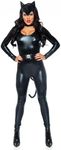 Leg Avenue Women's 3 Pc Frisky Feline Costume with Catsuit, Belt, Head Piece, Large