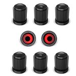 8 Pack Tyre Valve Caps, Plastic dust caps for car tires Stem Covers for SUV, Motorbike, Trucks, Bike, Bicycle, Black