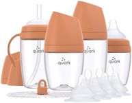 BuubiBottle Hybrid Bottle Feeding Bundle by Quark - Baby Bottle Set with Baby Bottles for Breastfed Babies from Newborn to Toddler - With RealFeel Anti Colic Nipples, Sippy Cup Conversion Kit - Orange