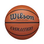 Wilson Evolution Intermediate Size Game Basketball, Brown, Size 6