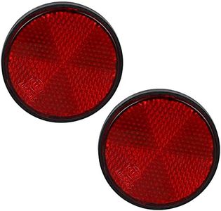 NTHREEAUTO Red Reflectors Round Motorcycle Safety Reflector Universal Compatible with Bicycle, Bike, Cars, Trailer, Trucks, Boat, ATV, Dirt Bike, Driveway