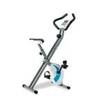 Folding Exercise Bike - Single Classic Glacier, Foldable Stationary Bike for Home Gym, Magnetic X-Bike with 8-Level Adjustable Resistance