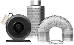 SunStream 4 Inch 203 CFM Inline Fan, 4 Inch Carbon Filter and 8 Feet of Ducting Combo for Grow Tent Ventilation