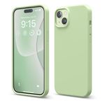 elago Compatible with iPhone 15 Plus Case, Liquid Silicone Case, Full Body Protective Cover, Shockproof, Slim Phone Case, Anti-Scratch Soft Microfiber Lining, 6.7 inch (Pastel Green)