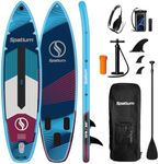 Spatium Sup Paddle Board 10'6''×31''×6'' Inflatable Stand Up Paddle Board with Premium Sup Accessories Including Backpack,Fins, Leash, Paddle, Pump Inflatable Paddle Board for Adults Blue and Red