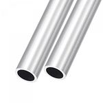 sourcing map 6063 Aluminum Tube (26mm OD x 20mm ID x 300mm L) 2Pcs, Aluminum Round Tubing - for Home Furnishing, Machinery, DIY Handicraft