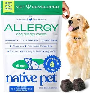Native Pet Dog Allergy Chews - Dog Allergy Relief with Probiotics and Colostrum for Itchy Skin Relief to Support Seasonal Allergy and Healthy Immune System - All Natural Anti-Histamine - 120 Chews