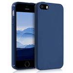 kwmobile Case Compatible with Apple iPhone SE (1.Gen 2016) / iPhone 5 / iPhone 5S Case - Soft Slim Protective TPU Silicone Cover - Navy Blue