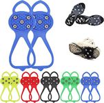Universal Non-Slip Gripper Spikes,Durable Ice Snow Grips for Shoes,Traction Cleats Ice Snow Grips Anti Slip Silicone,Gripper Spikes Non Slip Shoe Spikes for Climbing Walking Hiking (Blue, Child)