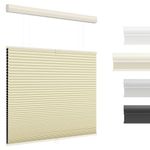 Unishades Top Down Bottom Up Cellular Shades Cordless Blackout Light Blocking Honeycomb Shades Pleated Blinds Size 23" W × 64" H, Beige - Blackout