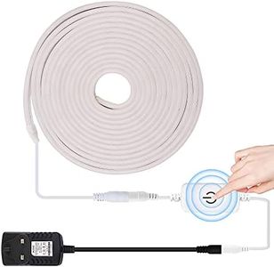 HEGEHE Dimmable LED Neon Light Strip Kit, 1m Warm White Neon Rope Light + ITOUCH Dimmer Switch + 12V DC Power Supply, Flexible and Waterproof for Home DIY Commercial Decor