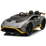 Kawaii Kids Licensed Kids Rideon Car | Toyota Legender | Lamborghini | Manual Plus Remote Control | Lights and USB Music Player | Kids Age - 1-5 (Lamborghini, Grey)