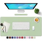 TOWWI PU Leather Desk Pad with Suede Base, Multi-Color Non-Slip Mouse Pad, 24” x 14” Waterproof Desk Writing Mat, Large Desk Blotter Protector (Light Green)