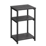 VASAGLE Sofa Side Table, 3-Tier End Table, Bedside Table with Steel Frame, for Living Room, Bedroom, Home Office, Industrial Style, Misty Grey and Ink Black LET273B68