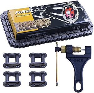 MRELC 428H Motorcycle Chain+ Chain Breaker,118-links Heavy Duty Drive Chain