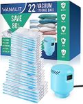 Vacuum Storage Bags with Electric Pump, 22 Pack (4 Jumbo, 4 Large, 4 Medium, 5 Small, 5 Roll Up Bags) Space Saver Bag, Vacuum Sealer Bags for Clothes, Blanket, Duvets, Pillows, Comforters, Travel