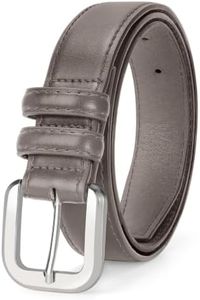 VONMELLI Leather Belts for Women Fashion Grey Wasit Ladies Belt for Jeans Pants Dresses with Pin Buckle, M