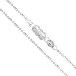 Sterling Silver Light Cable Chain 0.9mm Solid 925 Rolo Link Wide Magnetic Clasp Necklace 16"