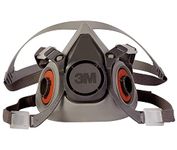 3M Half Facepiece Reusable Respirator 6200, Dual Airline Supplied Air Compatible, Comfortable Design, Reusable & Breathable Design, Protect with Airborne Particles, Without Cartridges - (Pack of 1)